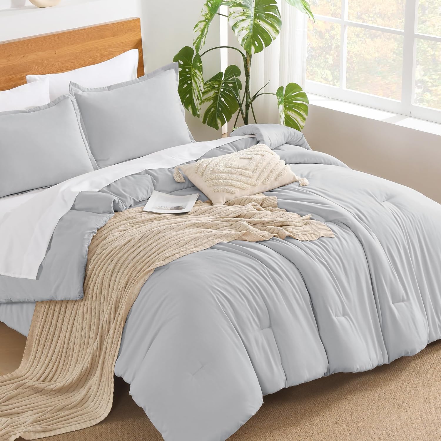Bed in a Bag Solid Soft Lightweight Comforter Sets