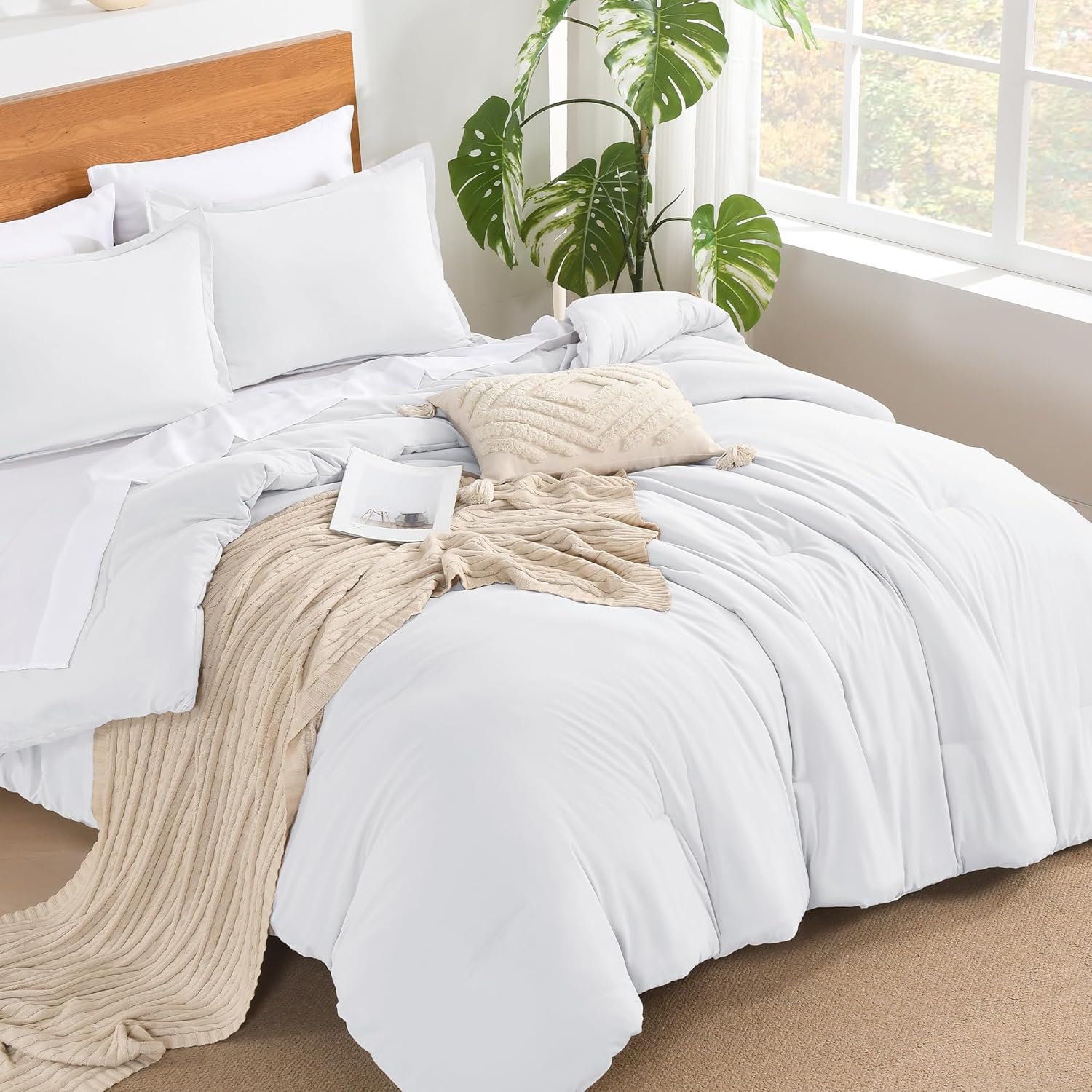 Bed in a Bag Solid Soft Lightweight Comforter Sets