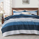 Striped Patchwork Bedspread Coverlet Soft Quilted Bedding Set