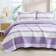 Striped Patchwork Bedspread Coverlet Soft Quilted Bedding Set