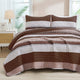 Striped Patchwork Bedspread Coverlet Soft Quilted Bedding Set