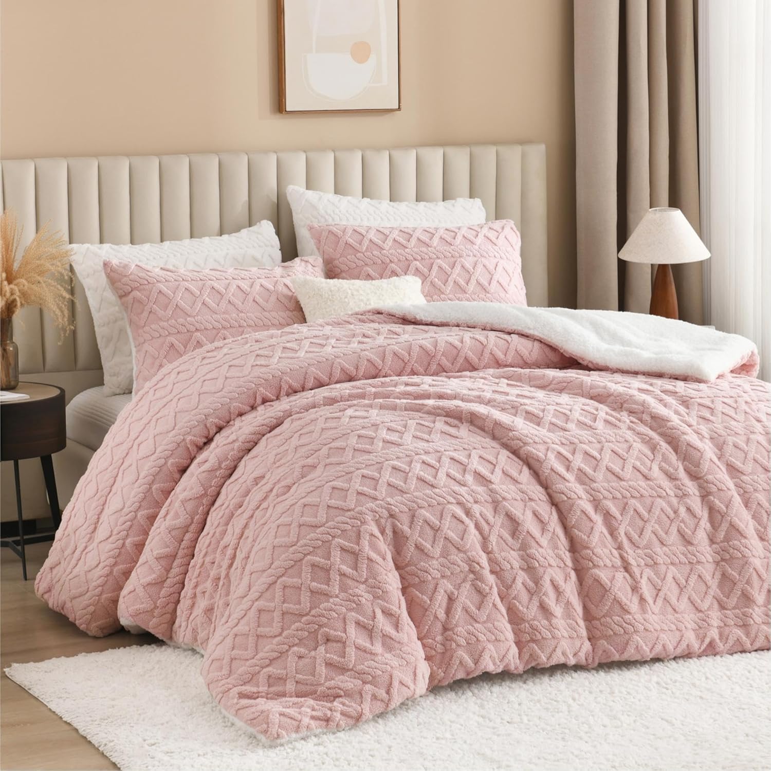 Fleece Sherpa Jacquard Comforter Set