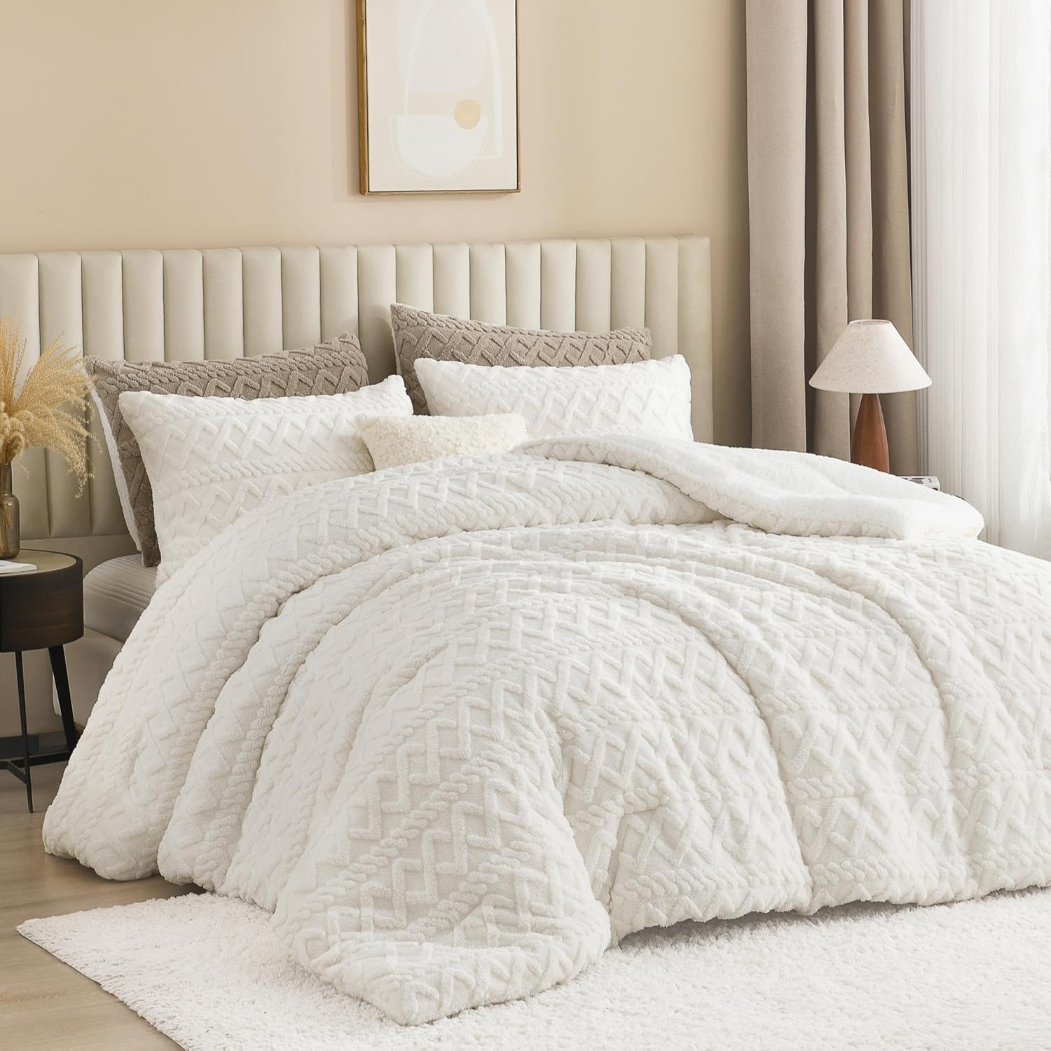 Fleece Sherpa Jacquard Comforter Set