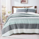 Striped Patchwork Bedspread Coverlet Soft Quilted Bedding Set